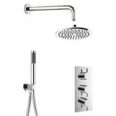 Crosswater Crossbox Shower Set 3 Brushed Nickel 200mm detail view - Image 2