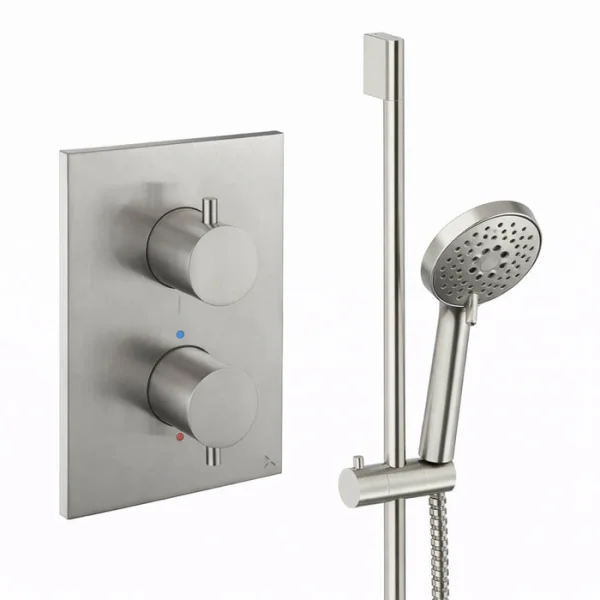 Crosswater Crossbox Shower Set 2 Brushed Nickel