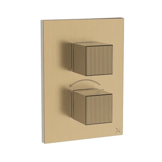 Crosswater Crossbox Limit 1 Oulet Trim & Levers Brushed Brass detail view - Image 1
