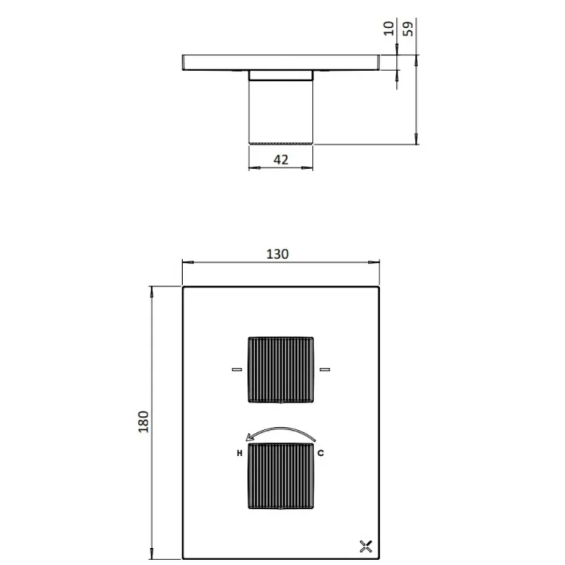 Crosswater Crossbox Limit 2 Oulet Trim & Levers Brushed Brass detail view - Image 2