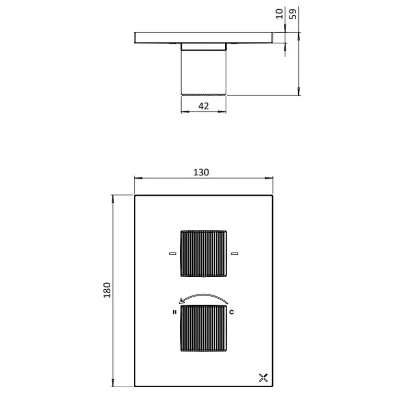 Crosswater Crossbox Limit 2 Oulet Trim & Valves Chrome detail view - Image 2