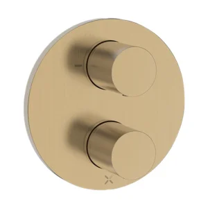 Crosswater Crossbox Lazo 2 Outlet Trim & Levers Brushed Brass