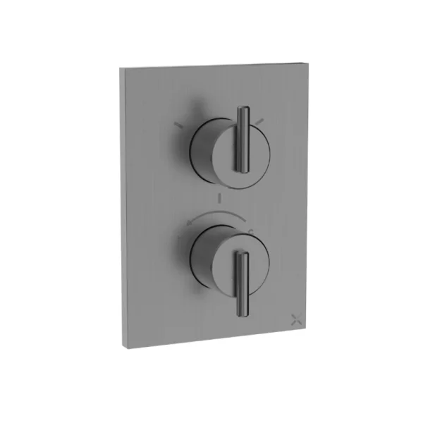 Crosswater Crossbox 3ONE6 3 Outlet Trim & Levers Stainless Slate
