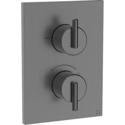 Crosswater Crossbox 3ONE6 Lever 2 Outlet Trim & Levers Stainless Slate