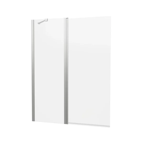 Crosswater Clear 6 Double Bath Screen 1150 Brushed Nickel