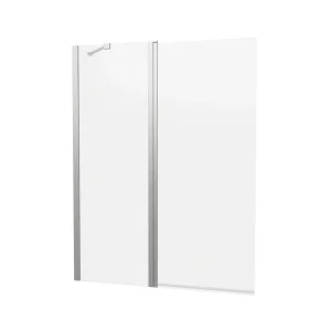Crosswater Clear 6 Double Bath Screen 1150 Brushed Nickel