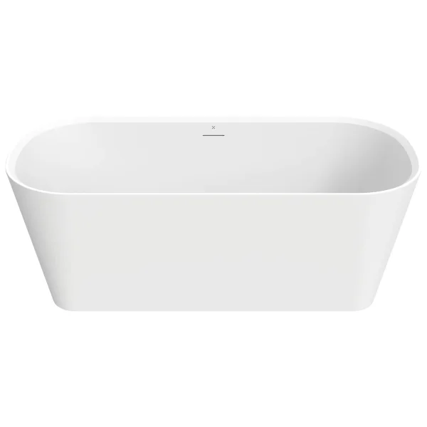 Crosswater Carne Free Standing Bath with Overflow and Waste 1500 x 750mm Gloss White