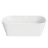 Crosswater Carne Free Standing Bath with Overflow and Waste 1700 x 750mm Matt White