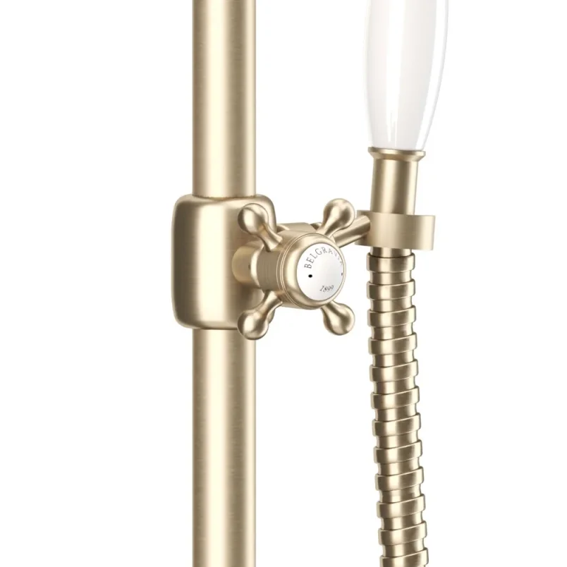 Crosswater Belgravia Slide Rail Kit Brushed Brass detail view - Image 2