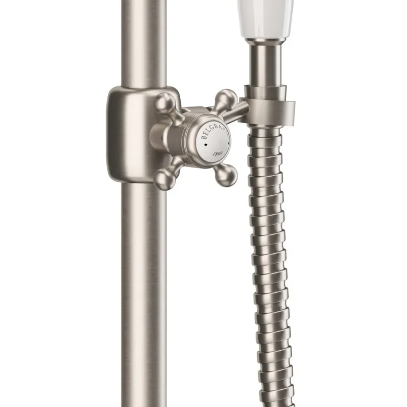 Crosswater Belgravia Slide Rail Kit Brushed Nickel detail view - Image 3