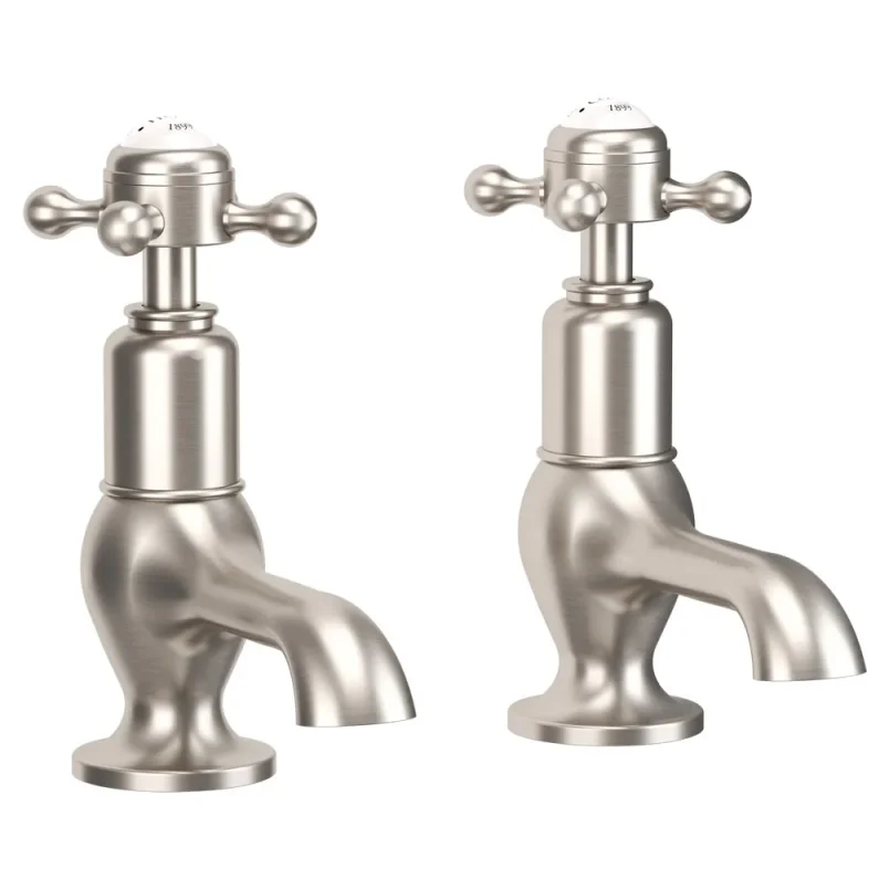 Crosswater Belgravia Crosshead Cloakroom Basin Taps Brushed Nickel detail view - Image 1