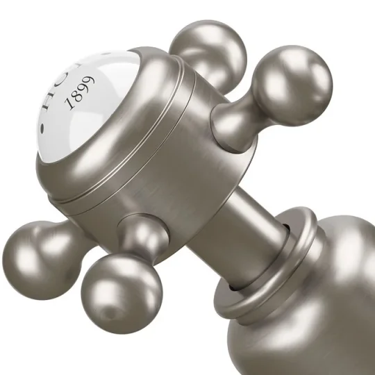 Crosswater Belgravia Crosshead High Neck Mono With Pop Up Waste Brushed Nickel detail view - Image 3