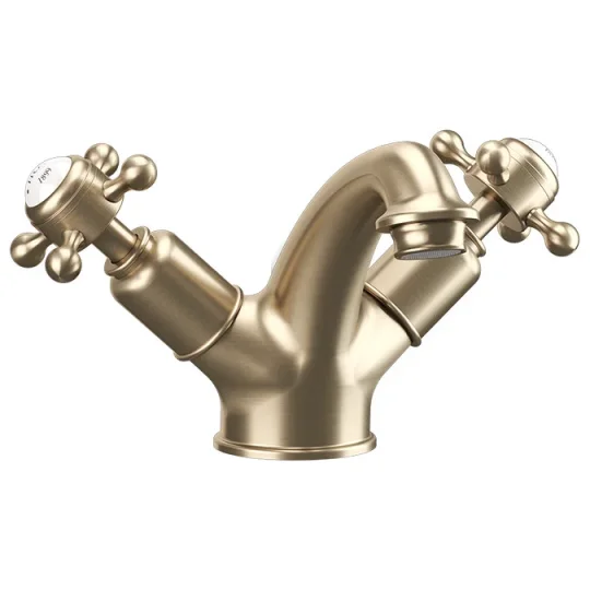 Crosswater Belgravia Crosshead Mono Mixer Brushed Brass detail view - Image 1