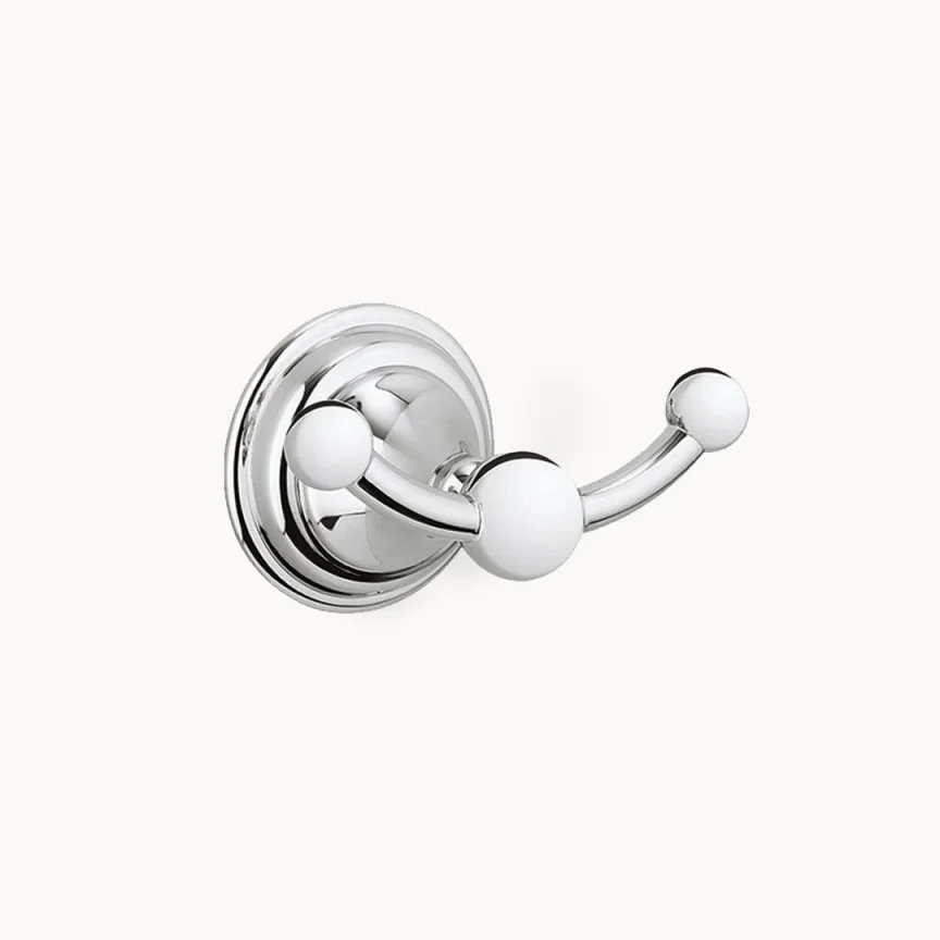 Crosswater Belgravia Double Robe Hook Brushed Nickel detail view - Image 1