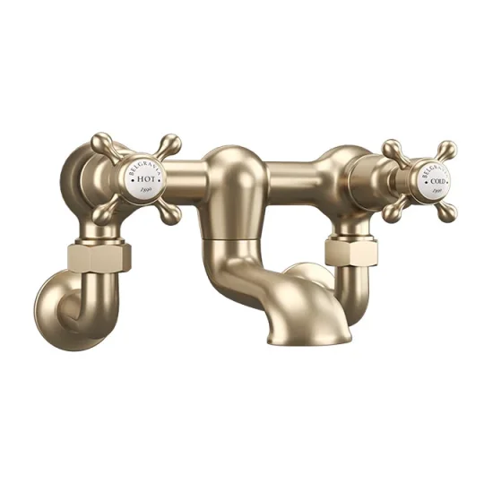 Crosswater Belgravia Crosshead Bath Filler Brushed Brass detail view - Image 1
