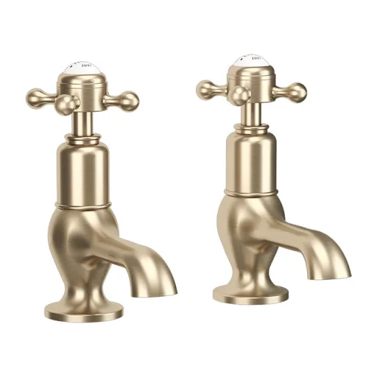 Crosswater Belgravia Crosshead Cloakroom Basin Taps Brushed Brass detail view - Image 1