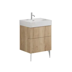 Crosswater Avenue Two Drawer Wall Hung Vanity 600mm Windsor Oak