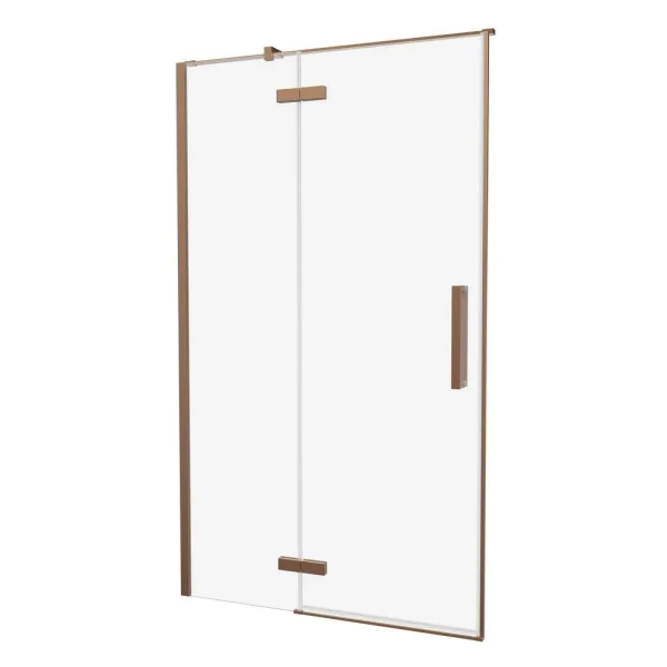 Crosswater Asura Hinged Door with Inline Fixed Panel 1400 Brushed Bronze