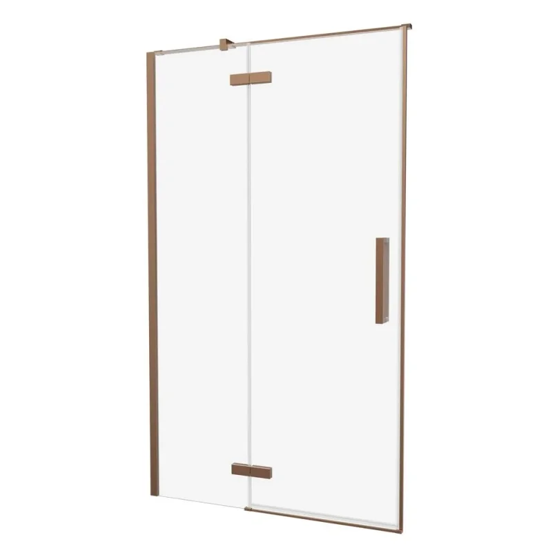 Crosswater Asura Hinged Door with Inline Fixed Panel 1400 Brushed Bronze detail view - Image 1