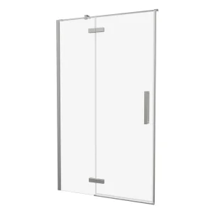 Crosswater Asura Hinged Door with Inline Fixed Panel 1000 Brushed Nickel