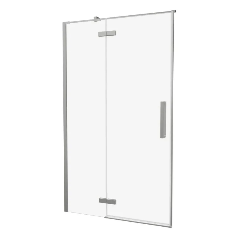 Crosswater Asura Hinged Door with Inline Fixed Panel 1000 Brushed Nickel detail view - Image 1
