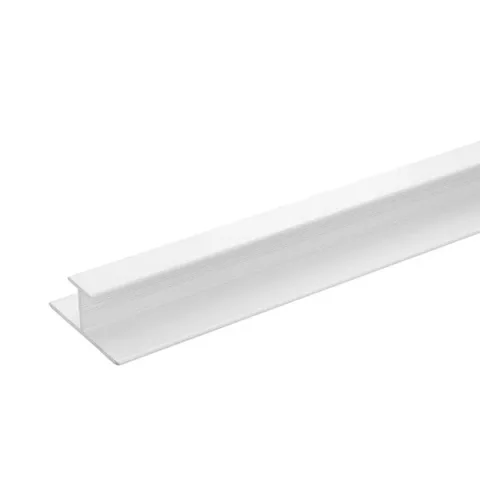 Crosswater Aluminium Extrusion H Join 11mm 2450mm White detail view - Image 1