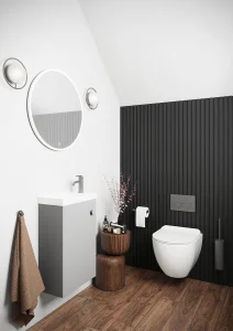 Crosswater Alo Cloakroom Unit 400 x 220mm Steelwood