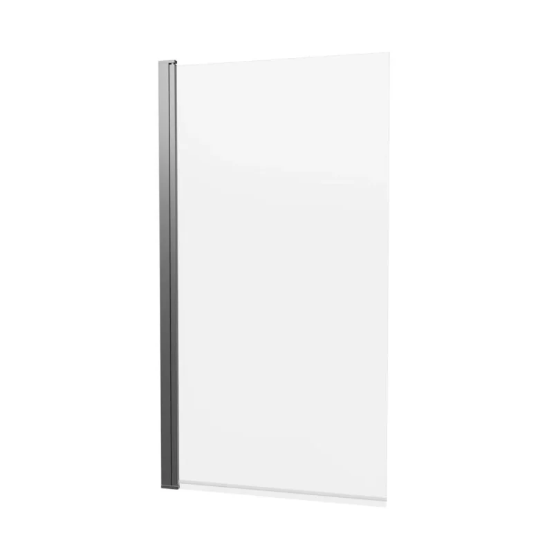 Crosswater 6mm Hinged Bath Screen 800 Slate detail view - Image 1