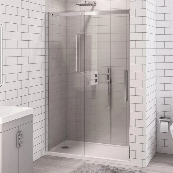 Eastbrook Corniche 2000x1000 8mm Semi-frameless Sliding Door Chrome