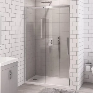 Eastbrook Corniche 2000x1000 8mm Semi-frameless Sliding Door Chrome