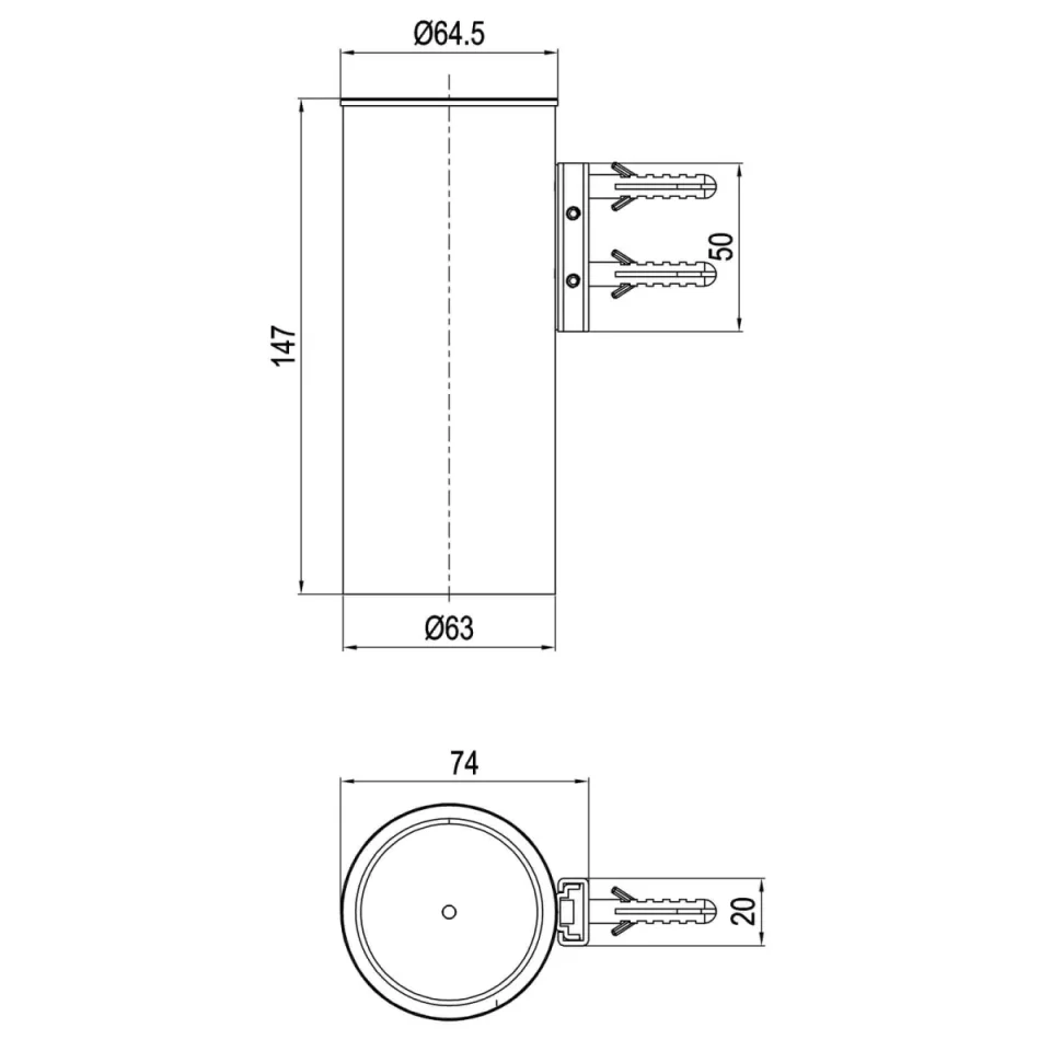 Crosswater 3ONE6 Tumbler Holder Stainless Slate detail view - Image 2
