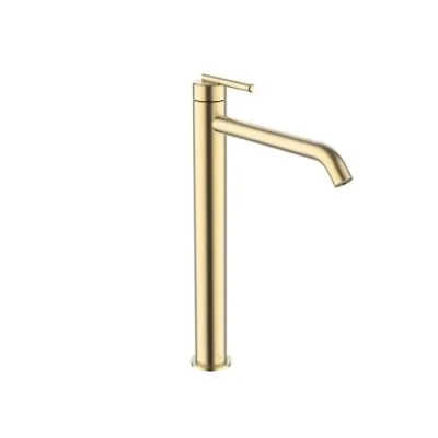 Crosswater 3ONE6 Lever Basin Tall Mono Stainless Brushed Brass Effect