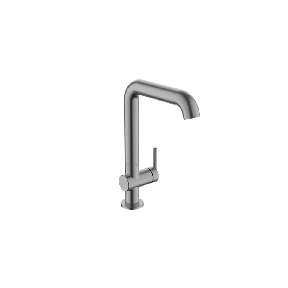 Crosswater 3ONE6 Lever Basin Tall Side Deck Mixer Stainless Slate detail view - Image 1