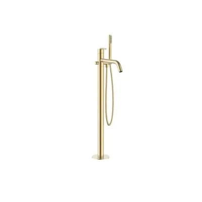 Crosswater 3ONE6 Lever Bath Floor Standing Filler Stainless Brushed Brass Effect