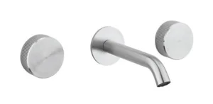 Crosswater 3ONE6 Basin 3 Hole Set Wall Mounted Stainless Slate