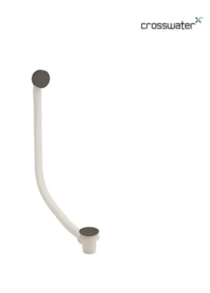 Crosswater 3ONE6 Bath Click Clack Waste Extended Stainless Slate detail view - Image 1