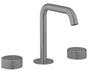 Crosswater 3ONE6 Basin 3 Hole Set Deck Mounted Stainless Slate