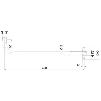 Burlington Straight Shower Arm Brushed Nickel detail view - Image 2