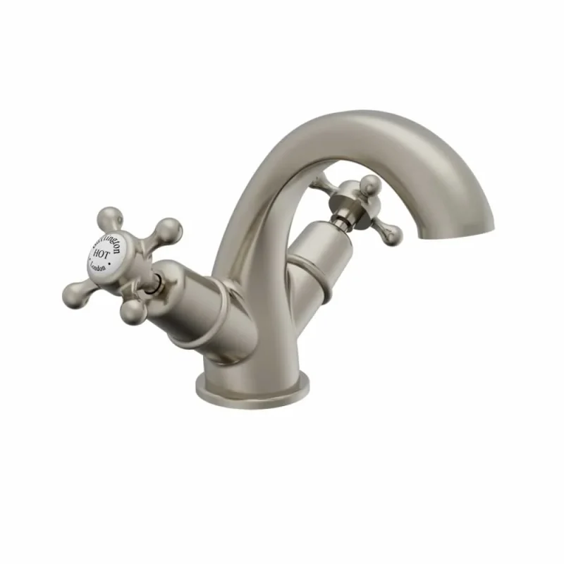 Burlington T27 Mono Basin Mixer Brushed Nickel detail view - Image 1
