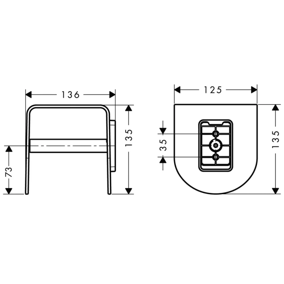 Axor Universal Softsquare Toilet Roll Holder Chrome - Image 2