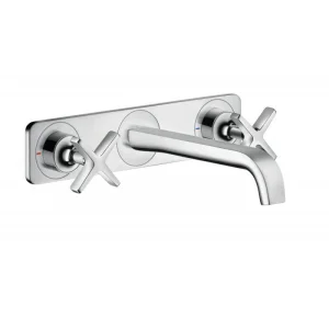 Axor Citterio E 3-hole Basin Mixer For Concealed Installation Wall-mounted With Spout 220 Mm And Plate Chrome