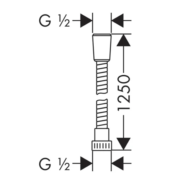 Axor Metal Shower Hose 1.25 M Chrome detail view - Image 2