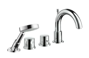 Axor Hansgrohe Uno 4 Hole Deck Mounted Thermostatic Bath Shower Mixer Tap Chrome