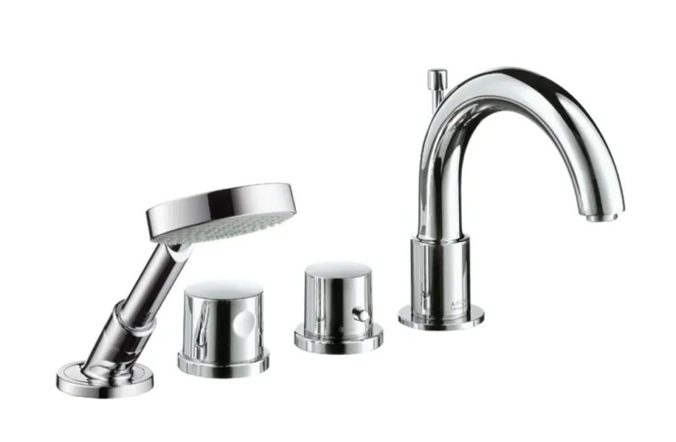 Axor Hansgrohe Uno 4 Hole Deck Mounted Thermostatic Bath Shower Mixer Tap Chrome - Image 1
