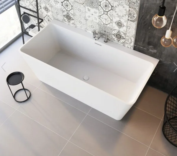 Cubico Milano 1680 X 800 Freestanding Bath With Tap Ledge Inc Waste