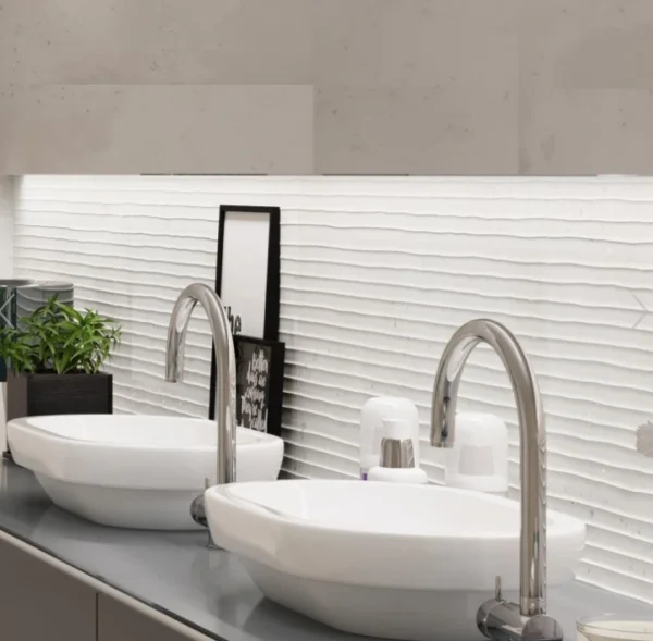 Cubico Blanco Decor Matt Ceramic Tile 300x900mm