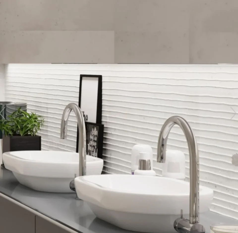 Cubico Blanco Decor Matt Ceramic Tile 300x900mm - Image 1