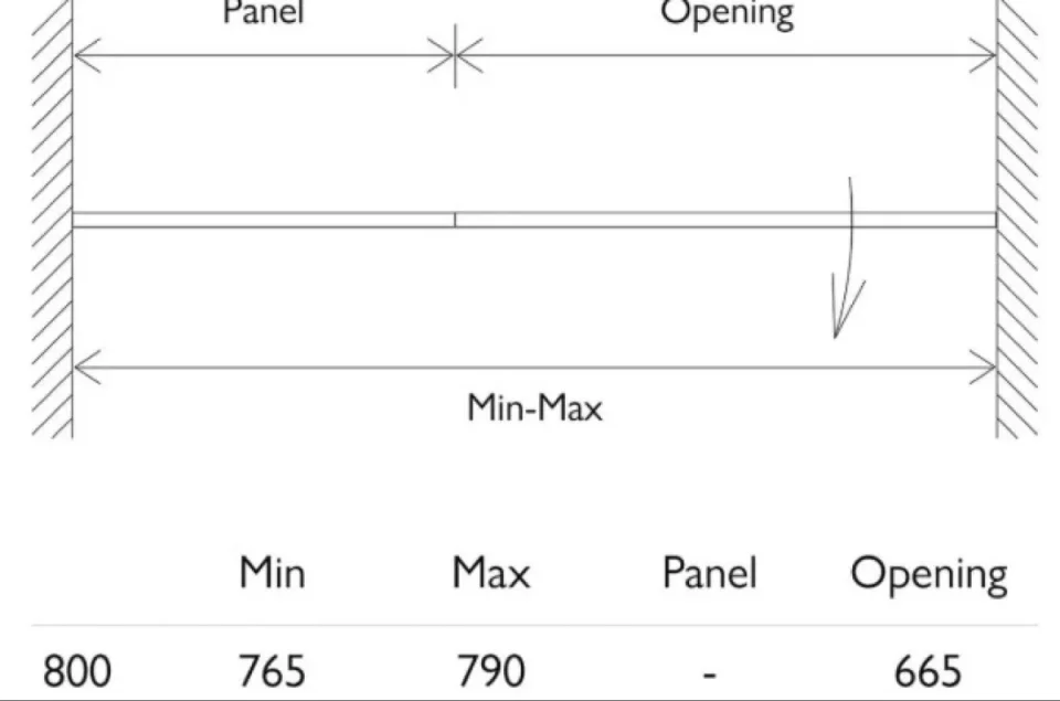 Cubico Lava Hinged Door 800 Brushed Nickel - Image 3