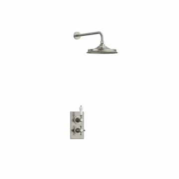 Burlington Single Outlet Shower Valve & Arm Brushed Nickel