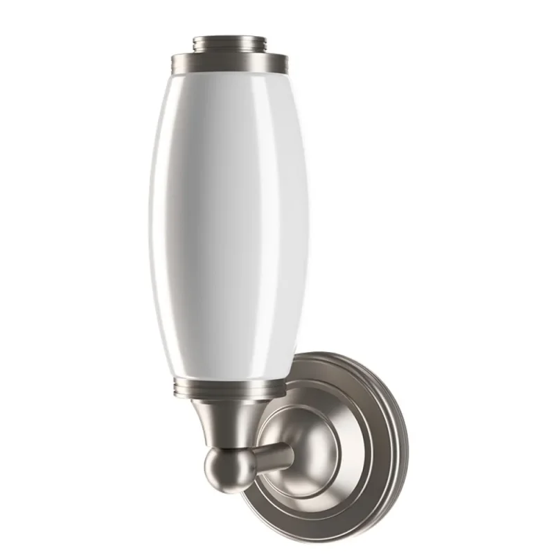 Burlington Round Base Tube Frosted Glass Shade Brushed Nickel detail view - Image 1